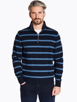 Club 1879 Leinster Half Zip Stripe Sweatshirt - Navy