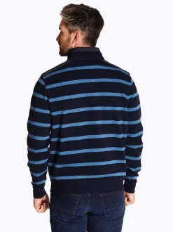 Club 1879 Leinster Half Zip Stripe Sweatshirt - Navy