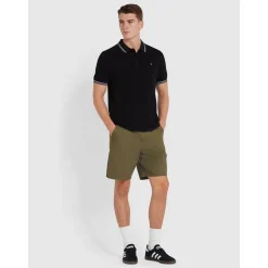 Farah Alvin Tipped Polo - Black