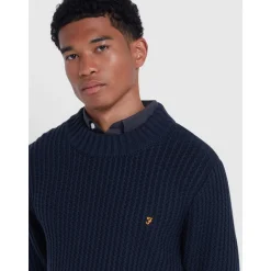 Farah Burlington Fisherman Sweater - Navy