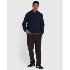 Farah Burlington Fisherman Sweater - Navy