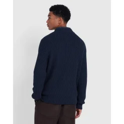 Farah Burlington Fisherman Sweater - Navy