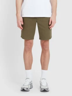Farah Hawk Stretch Twill Chino Shorts - Green