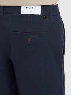 Farah Hawk Stretch Twill Chino Shorts - Navy
