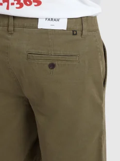 Farah Hawk Stretch Twill Chino Shorts - Green