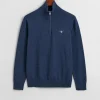 Gant Classic Cotton Quarter Zip - Blue