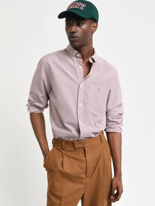 Gant Classic Poplin Banker Shirt - Red
