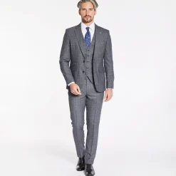 Herbie Frogg Check 3 Piece Suit - Grey