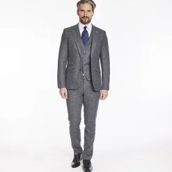 Herbie Frogg Wool Check 3 Piece - Blue