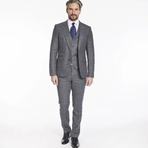 Herbie Frogg Wool Check 3 Piece - Blue