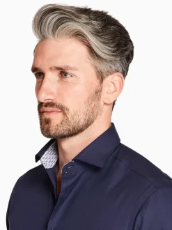 Marco Capelli Easy Care Fine Twill Shirt - Navy