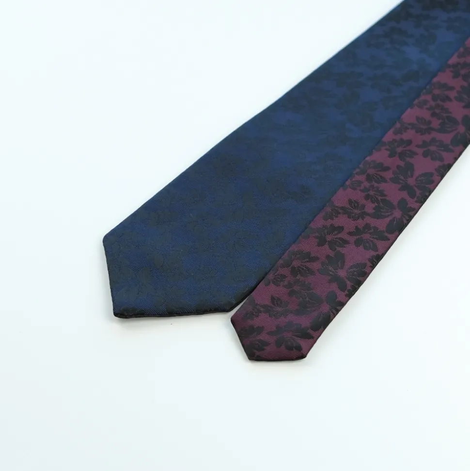 Marco Capelli Floral Two Faced 7.5cm Tie - Navy