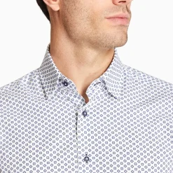 Marco Capelli Graphic Diamond Print Shirt - Blue