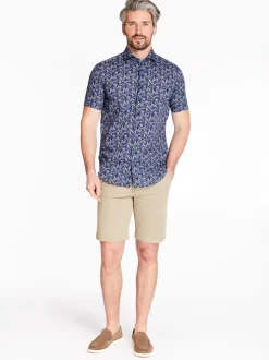 Marco Capelli Satin Stretch Leaf Print - Blue