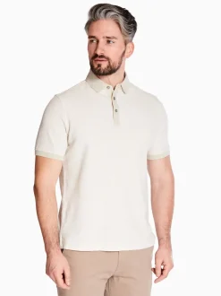 Marco Capelli Structured Two Tone Polo - Stone