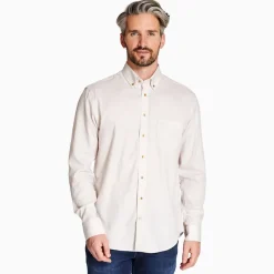 Marco Capelli Tencel Herringbone Cotton Wool Shirt - Stone