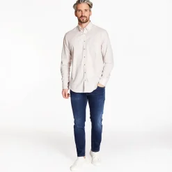 Marco Capelli Tencel Herringbone Cotton Wool Shirt - Stone