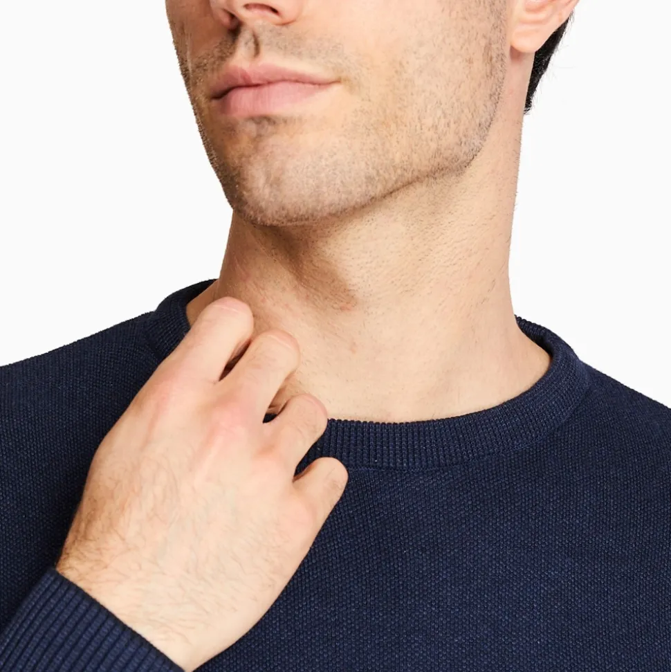 Marco Capelli Two Tone Crew Neck Knit - Navy