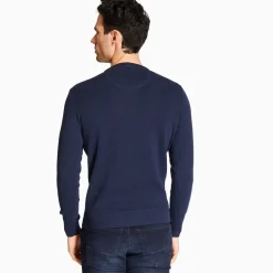Marco Capelli Two Tone Crew Neck Knit - Navy