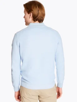 Marco Capelli Two Tone Jacquard Quarter Zip - Blue