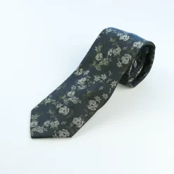 Marco Capelli Winter Flower 8cm Silk Tie - Navy