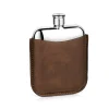Newbridge Silverware Stainless Steel Hip Flask With Leather Sleeve