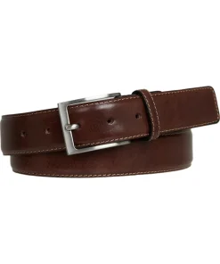 Profuomo Leather Contrast Belt 3.5cm - Brown