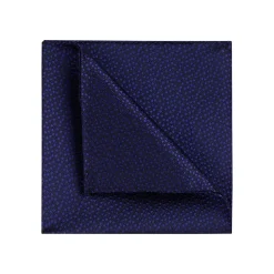Profuomo Silk Woven Pocket Square - Navy