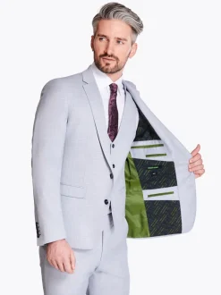 Remus Uomo Lucian Mini Check 3 Piece Suit - Grey