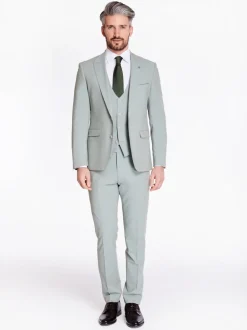 Remus Uomo Massa Plain 3 Piece Suit - Green