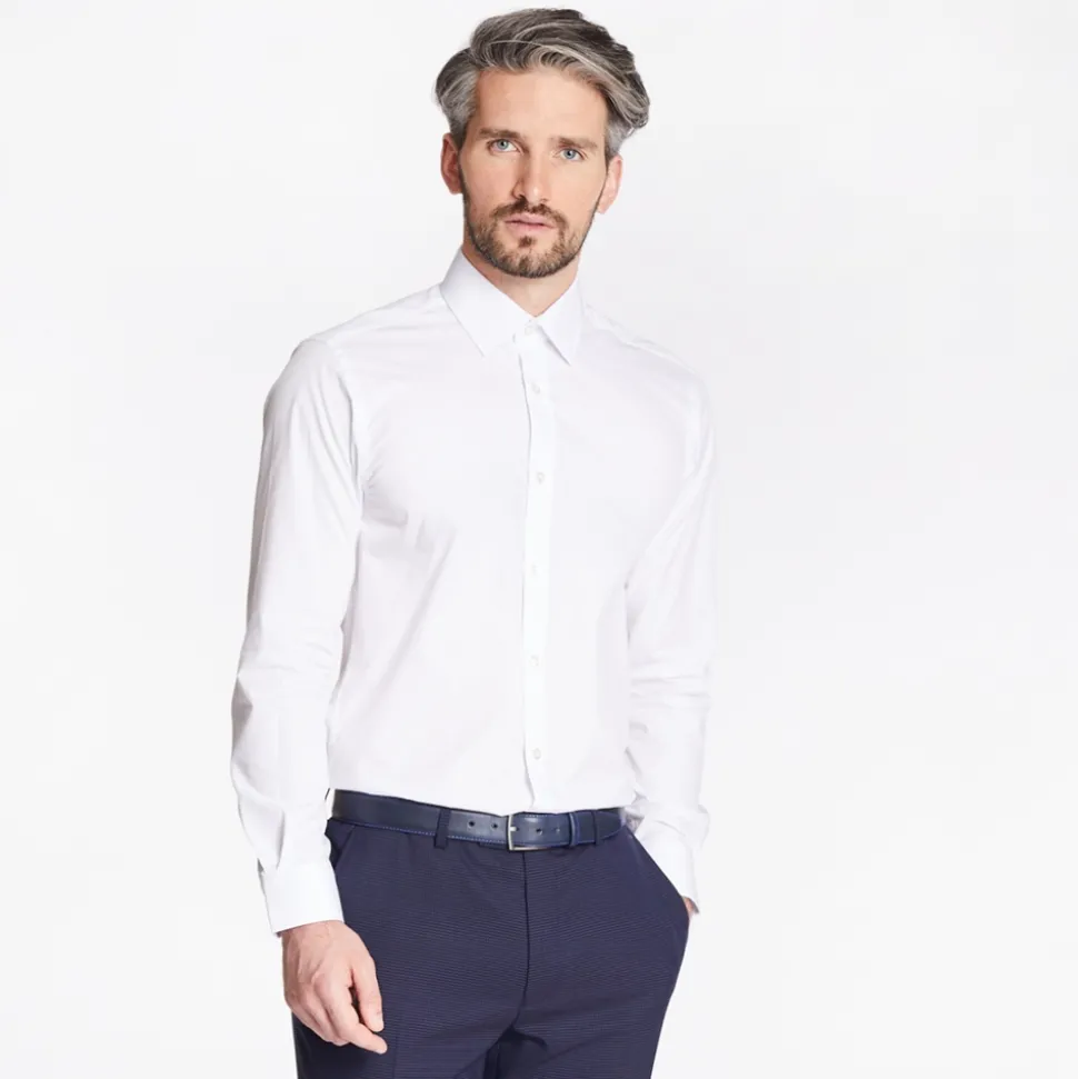 Remus Uomo Tapered Fit Cotton Shirt - White