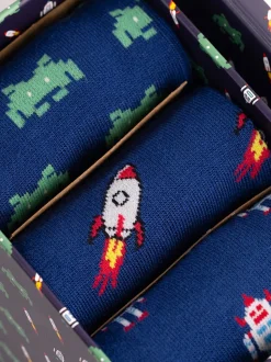 Swole Panda Space-Themed Socks Gift Box