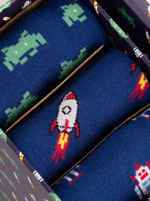 Swole Panda Space-Themed Socks Gift Box