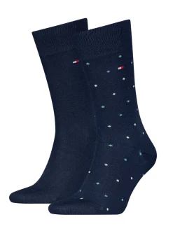 Tommy Hilfiger 2 Pack Pin Dot Socks - Navy