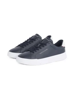 Tommy Hilfiger Court Leather Tumbled Sneaker - Navy