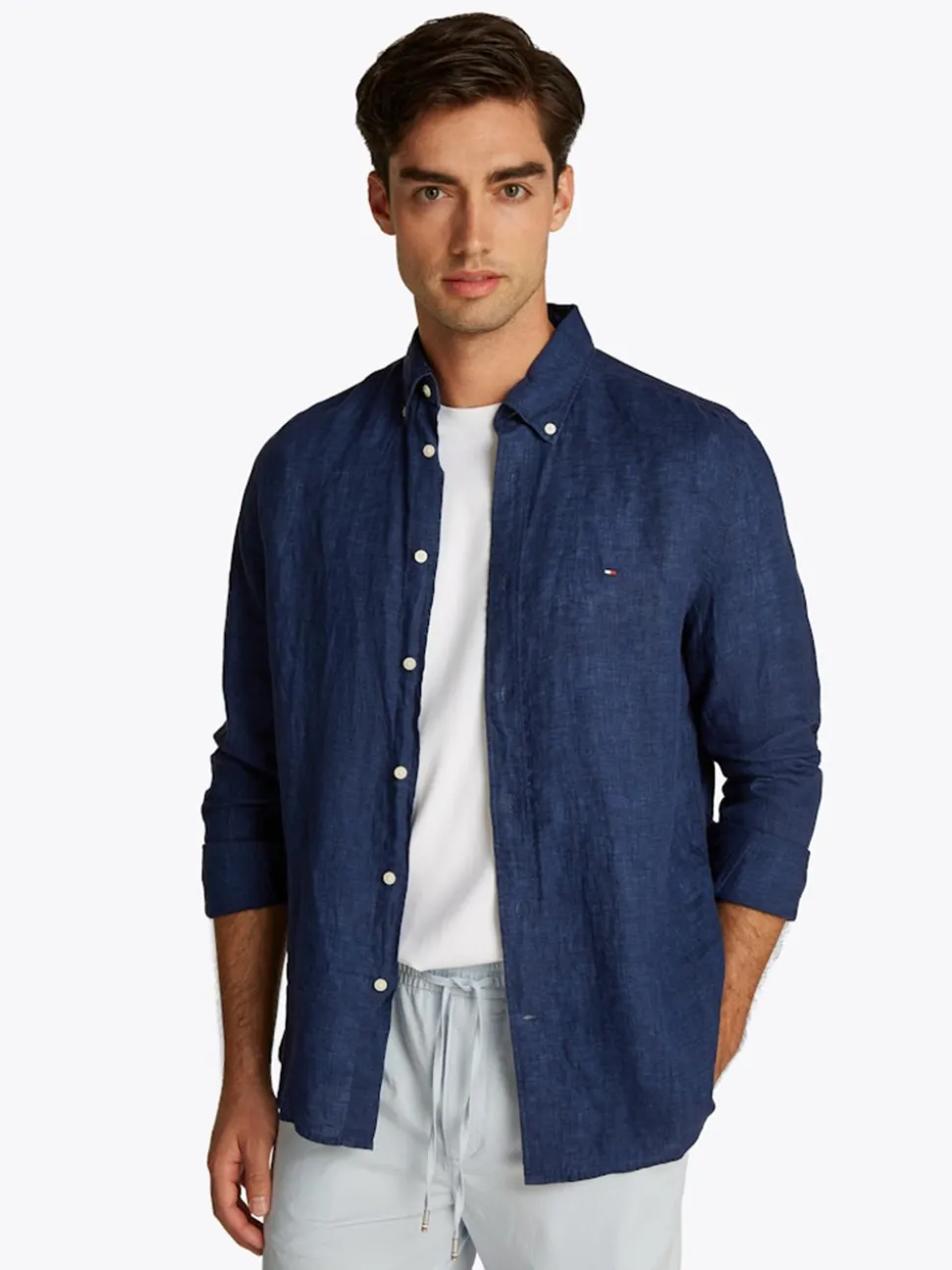 Tommy Hilfiger Dyed Linen Shirt - Navy