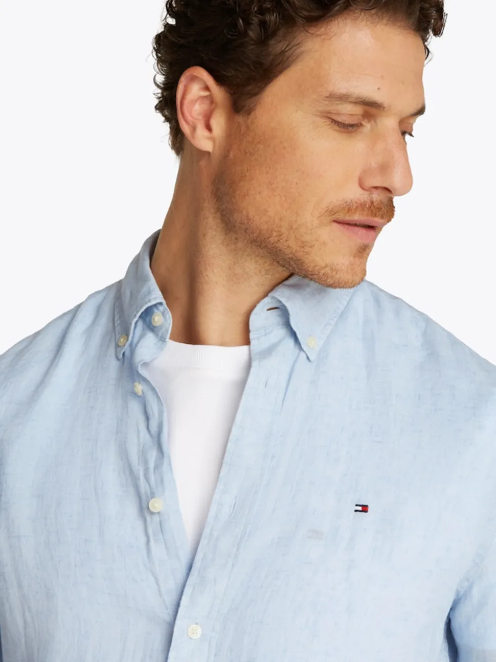 Tommy Hilfiger Dyed Linen Shirt - Blue
