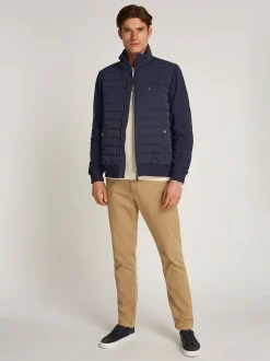 Tommy Hilfiger Mix Media Stand Up Collar - Navy