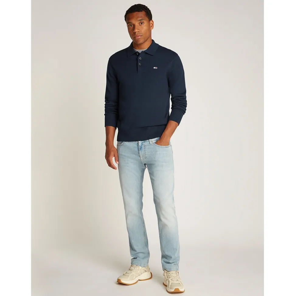 Tommy Jeans Essential Polo Sweater - Navy