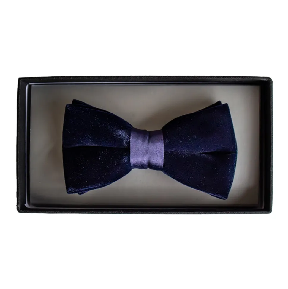Zazzi Velvet Bow Tie - Navy