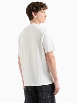 AX ARMANI All Over Logo Print T-Shirt - Stone