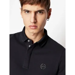AX ARMANI Chest Logo Polo - Navy