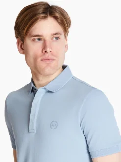 AX ARMANI Chest Logo Polo - Blue