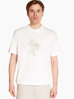 AX ARMANI Palm Tree T-Shirt - Stone