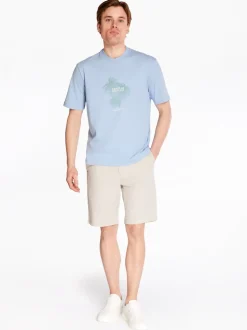 AX ARMANI Palm Tree T-Shirt - Blue