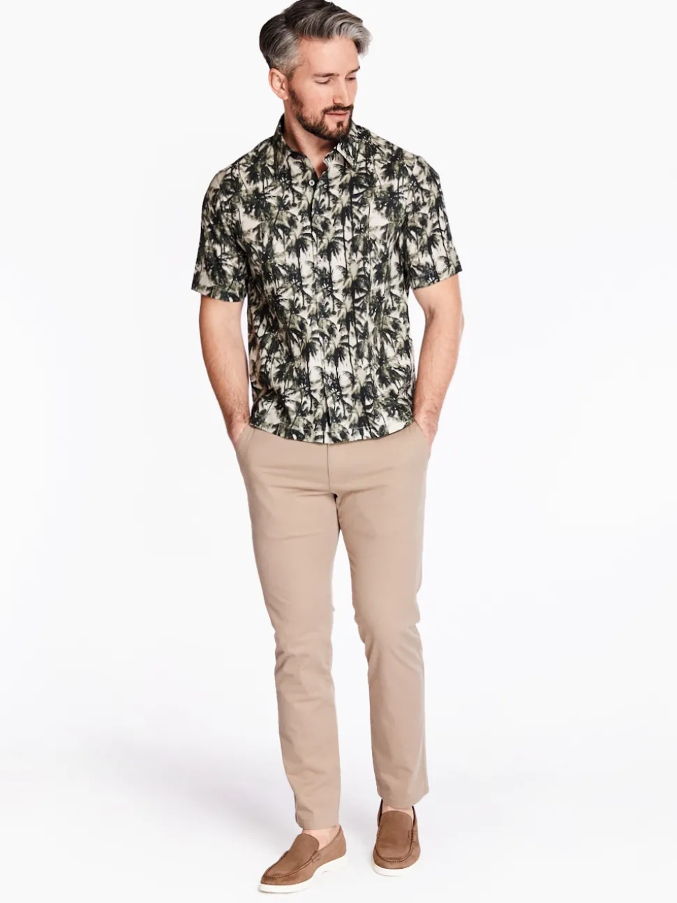 AX ARMANI Resort Short Sleeve Shirt - Stone