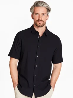 AX ARMANI Seersucker Shirt - Navy