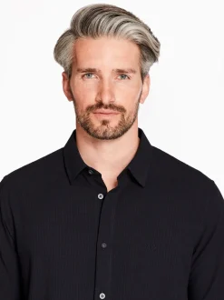 AX ARMANI Seersucker Shirt - Navy