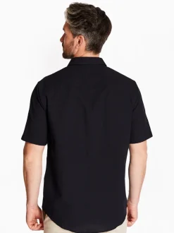 AX ARMANI Seersucker Shirt - Navy