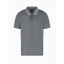 AX ARMANI Two Tone Pique Polo - Navy